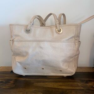 Elaine Turner Shoulder Tote Tan w/ Pink Interior NEW